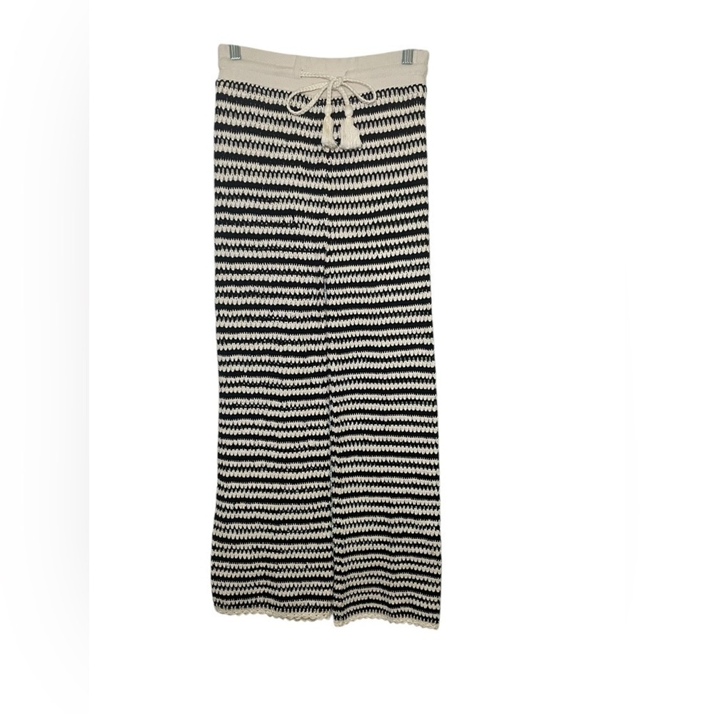 Veronica Beard Arzoo Crochet Knit Cover Up Pants XS Black White Cotton - Picture 3 of 8